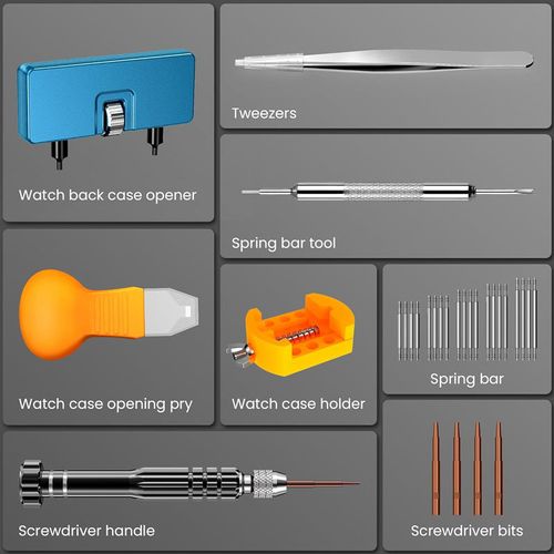 Professional Watch Repair Tool Kit – All-in-One, Precision Stainless Steel Tools for Battery & Band Fixes