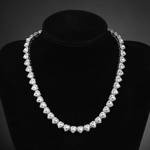 Heart-shaped cuban Necklace Bracelet jewelry set