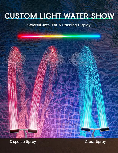 Solar Pool Fountain with Lights Dual Arc
