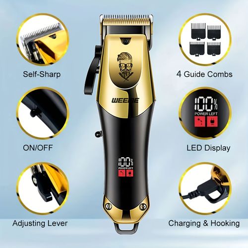 3Pcs Wireless Men's Hair Clipper & Beard Trimmer Set
