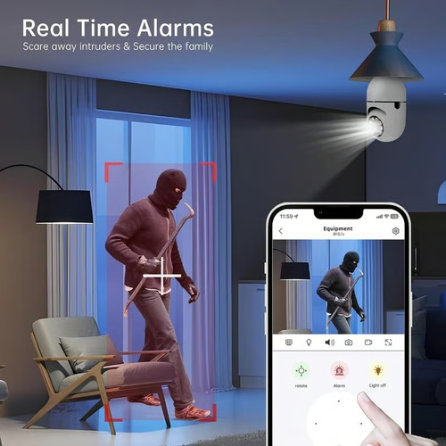 Light Bulb Security Camera,5G&2.4GHz WiFi 📶Security Cameras,Wireless Outdoor Motion Detection and Alarm 🚨