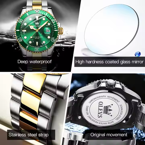 Fashion Waterproof Luminous Quartz Watch  Color:green