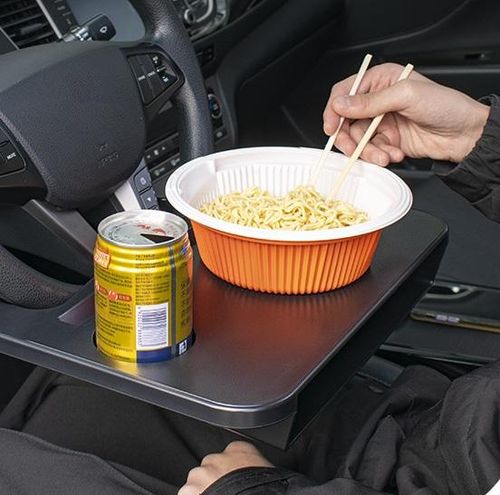 2-in-1 Car Steering Wheel Desk & Seat Gap Organizer Tray