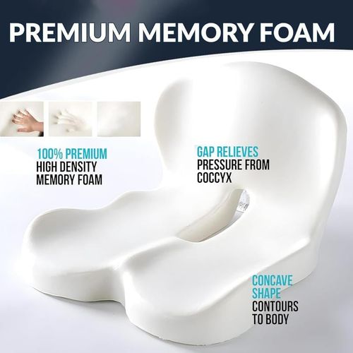 💎 50% OFF! 💎 Non-Slip Memory Foam Seat Cushion – Sciatica Relief, Breathable Mesh & Universal Fit for Car, Office & Wheelchair