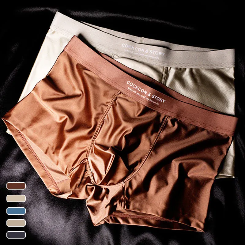 🔥🔥Men's Satin Ice Silk Briefs(3pcs)Size: XL
