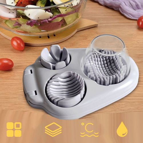 🔥New 3-in-1 Multifunctional Vegetable Cutter Fancy Split Egg Slicer Egg Slicing and Dividing