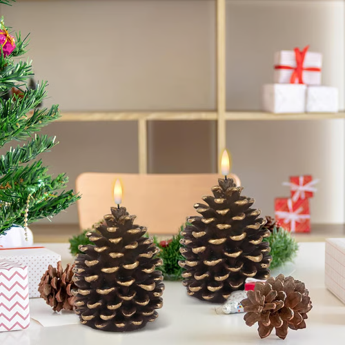 ✨Flameless Pinecone Candles Battery Operated-2pcs