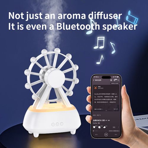 Rotating Ferris Wheel Humidifier, Aromatherapy Diffuser, Mood Light, and Bluetooth Speaker