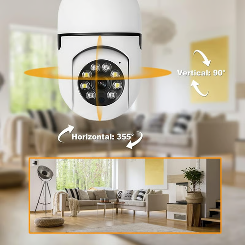 Light Bulb Security Camera,5G&2.4GHz WiFi 📶Security Cameras,Wireless Outdoor Motion Detection and Alarm 🚨