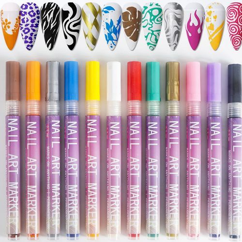 12 Colors Nail Art Pens Set – Create Beautiful & Precise Designs ✨