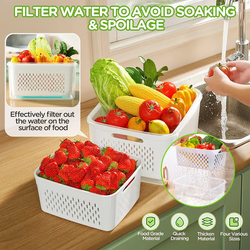 🍓 Refrigerator Food Storage Containers – Keep Fruits Fresh