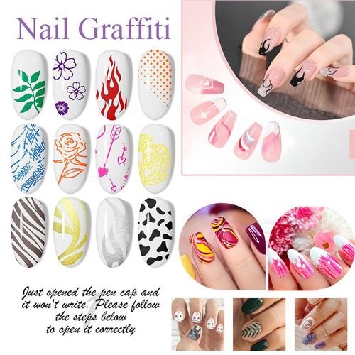 12 Colors Nail Art Pens Set – Create Beautiful & Precise Designs ✨