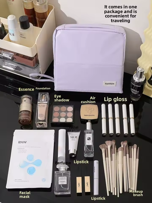 Standing Makeup Bag – Portable, Large Capacity