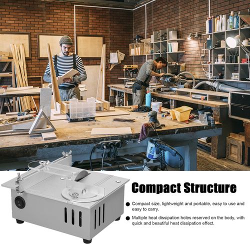 Mini Table Saw – 4-in-1 Cuts, Sands, Drills & Carves, Portable Desktop Workshop