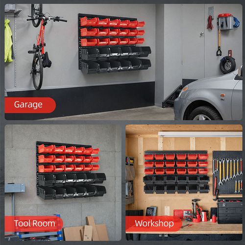 30-Bin Wall Mount Storage Organizer