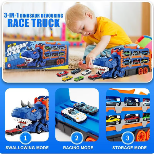 🦖 Dinosaur Transport Truck Toy for Toddlers