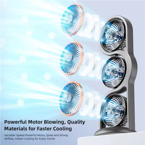 New Portable USB Rechargeable Three-Head Fan