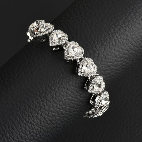 Heart-shaped cuban Necklace Bracelet jewelry set