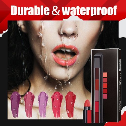 Buy 1 get 1 free💄Multicolor Combination 5 in 1 Matte Lipstick