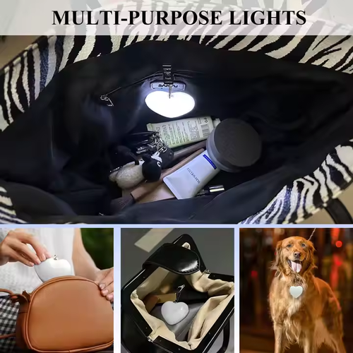 Automatic LED Handbag Lamp With Heart Design Auto Activated Night Light Touch LED Handbag Light For Home Thanksgiving Gifts