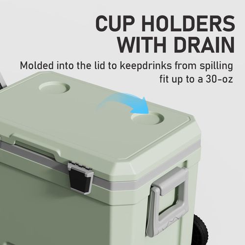 45L Outdoor Roller-Mounted Insulated Cooler Box, Ideal for Car Camping and Picnics