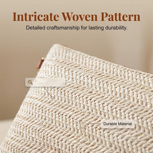 Women's Woven Straw Shoulder Clutch Bag