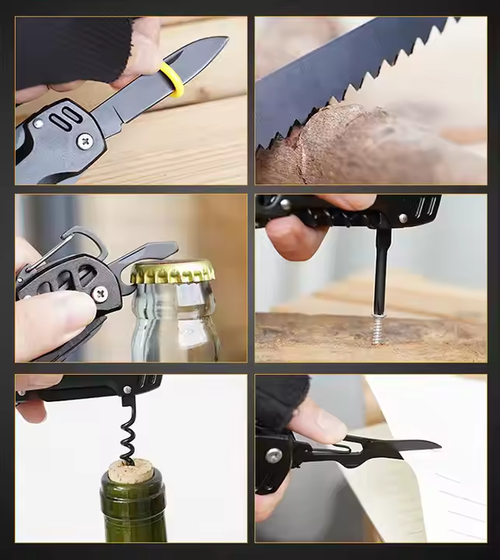 Universal Folding Tool Multi-Tool, Stainless Steel Screwdriver Bottle Opener Keychain Outdoor Travel Camping
