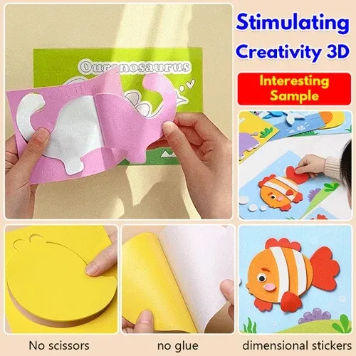 DIY handmade 3D stickers for children（36 pieces set ）