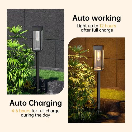 Outdoor Tungsten Bulb Solar Garden Lights for Llawn Patio Yard Walkway（buy one get one free for a limited time）