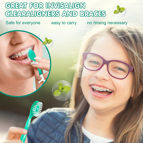 🎁5 in 1 Mini Toothbrush & Floss & Tongue Scraper & Toothpick Set