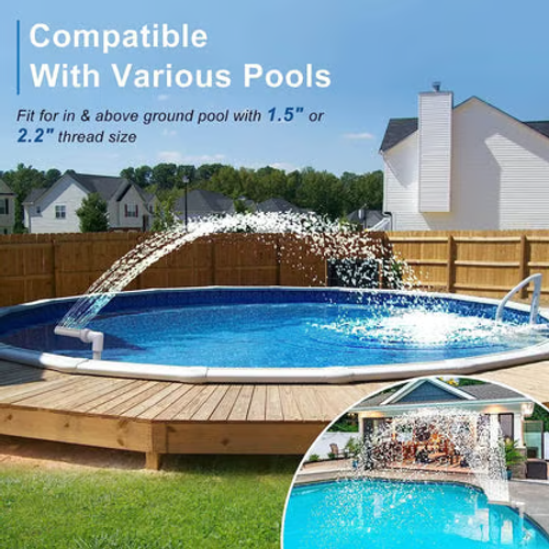 Solar Pool Fountain with Lights Dual Arc