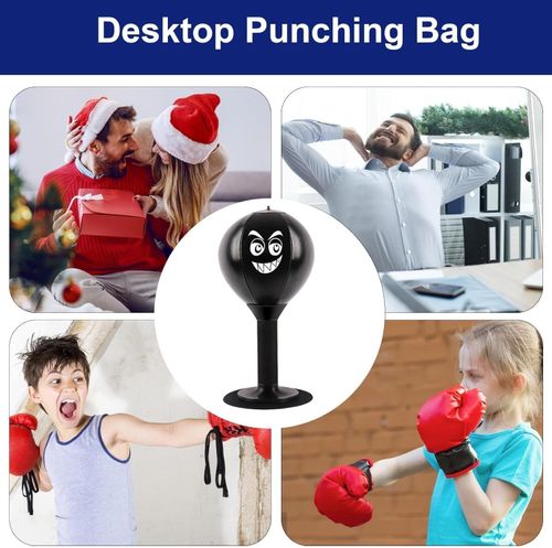 Tabletop punching bag with suction cups