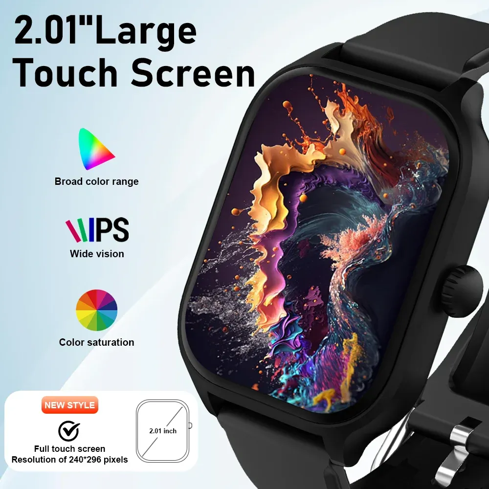 H9 Smartwatch Bluetooth Call Message Alert Heart Rate Monitor 2.01 Screen⌚