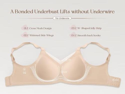 Women Wireless V Neck Crossover Mesh Bra