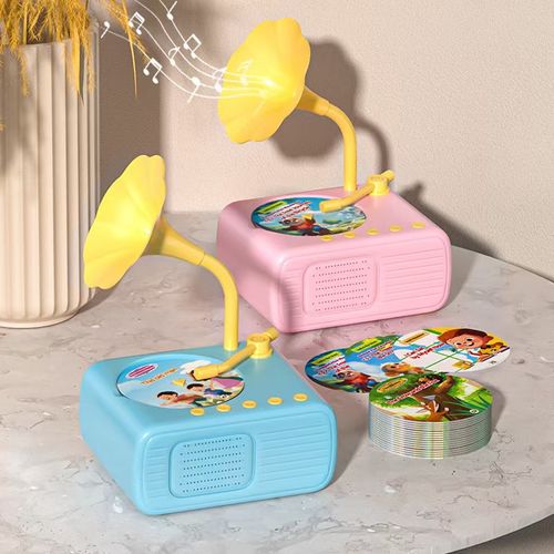 🎶Kids Phonograph with 96 Cards💿📻Early Education Phonograph Story Machine