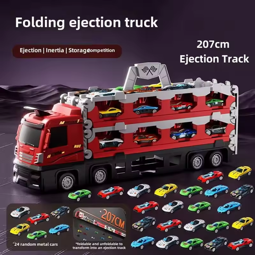 Foldable Track Alloy Transforming Carrier Truck Toy
