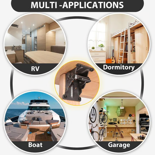 Buy 1 Get 3 Free（4 Pcs）🔥Heavy-Duty Folding Table Leg Brackets with Self-Locking Hinges