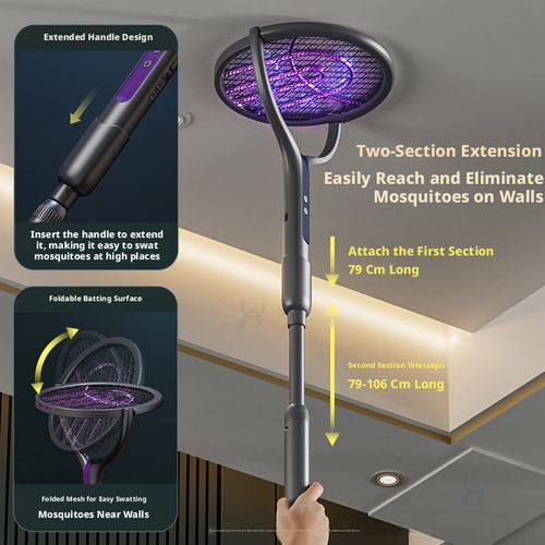 🔥4-in-1 foldable extendable electric mosquito swatter