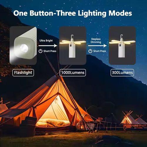 6 in 1 Waterproof IP65 Foldable LED Camping Lamp with 3 Light Modes ABS USB Rechargeable Outdoor Mobile Power Source for Fishing