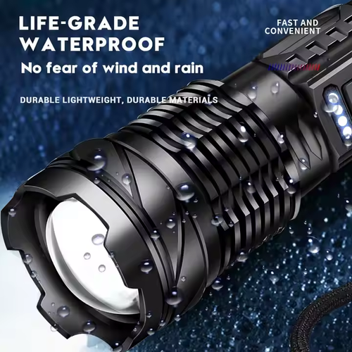 Ultra Bright High-power Tactical Light Telescopic Type-C Charging Emergency Remote Waterproof Aluminum & ABS Body LED Flashlight