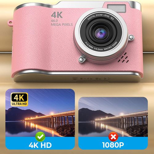 4K Touch Screen Camera – Share Your Favorite Moments ✨📱Color:White