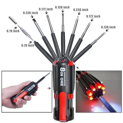 8 Screwdrivers in 1 Tool with Worklight and Flashlight
