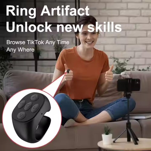 Remote Control Scroll Ring Page Turner Fingertip Video Controller Wireless BT Scrolling Ring Smart Ring for Phone