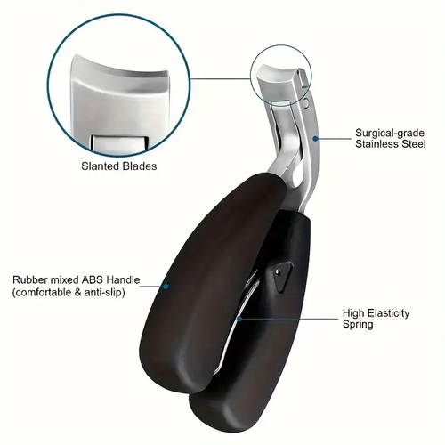 Large Opening Anti-splash Nail Cutter Stainless Steel Curved Trimmer Ergonomic Design