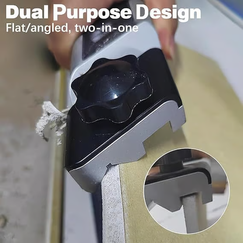 Drywall Rasp,Drywall Chamfer Tool,Plasterboard Fast Cutter,Precise 45° 90° Gypsum Board Chamferer with 10 Sharp SK5 Blades,V Chamfer Bevel Double Slot