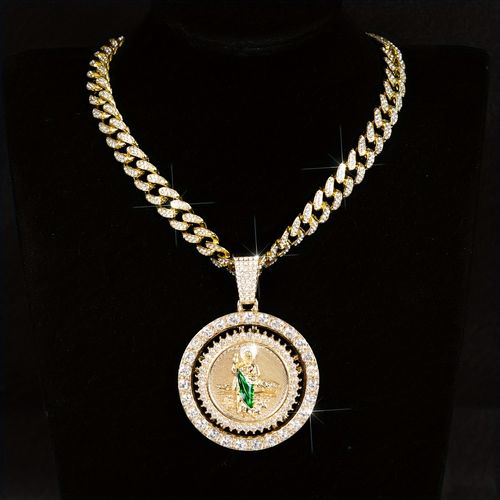 🔥Rotatable Cuban Link  Hip-Hop Saint Jude Necklace