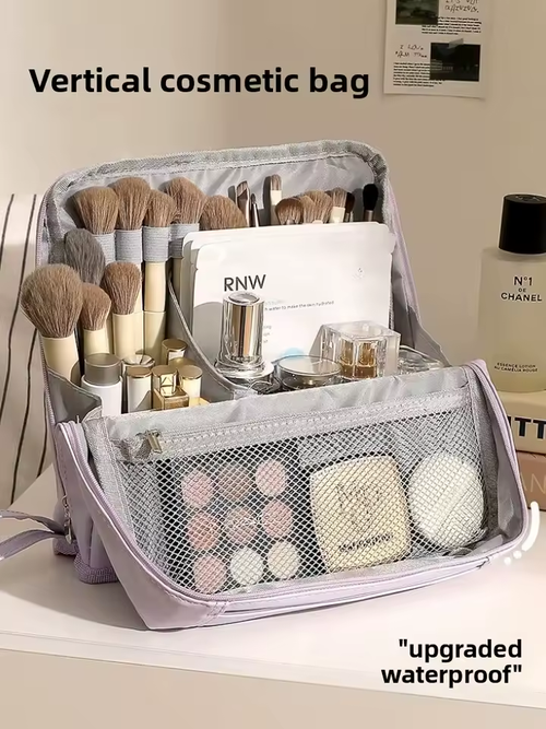 Standing Makeup Bag – Portable, Large Capacity