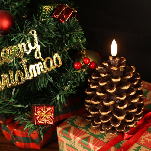 ✨Flameless Pinecone Candles Battery Operated-2pcs