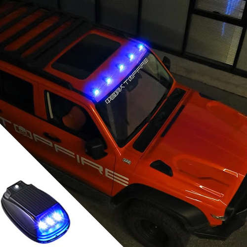 💡Solar Car Roof RGB Strobe Light（4 pack with remote control）