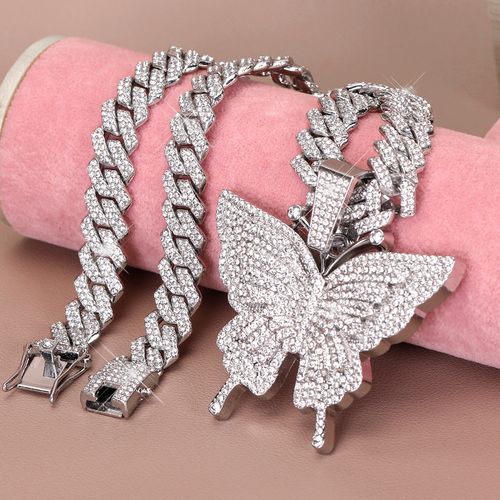 Butterfly Rhinestone Choker Necklace